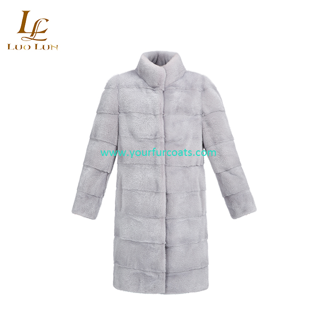 Mink Coats For Women Clothes Genuine Slim Fur Plus Size Full   Long Natural Fur Coat Fashion Clothing Slim Solid