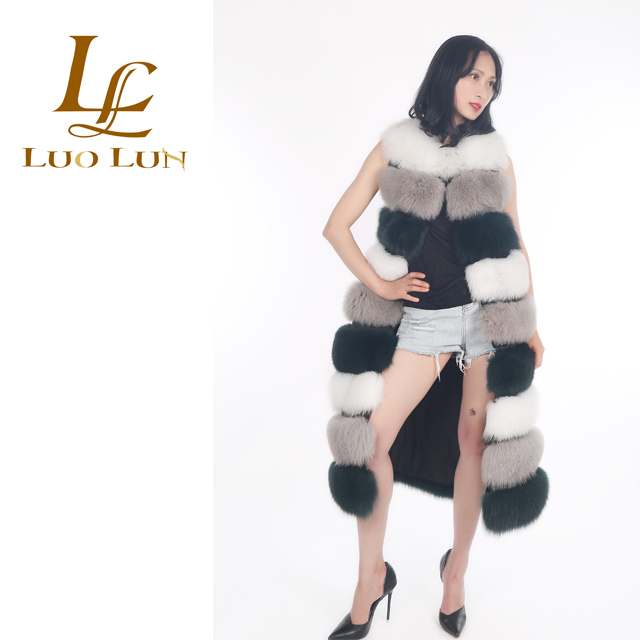 Special slim  Style real fox waistcoat Woman Dress Winter Long Fox Fur Vest Price