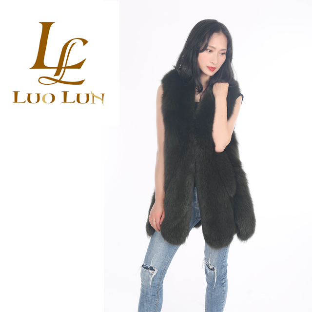 2018 Factory Wholesale Vest European Style Fashion Ladies Fox Fur Gilet Fox Fur Vest