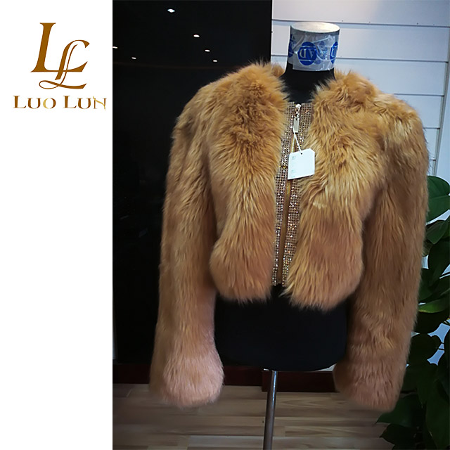 New style long sleeve winter women faux fur short coat