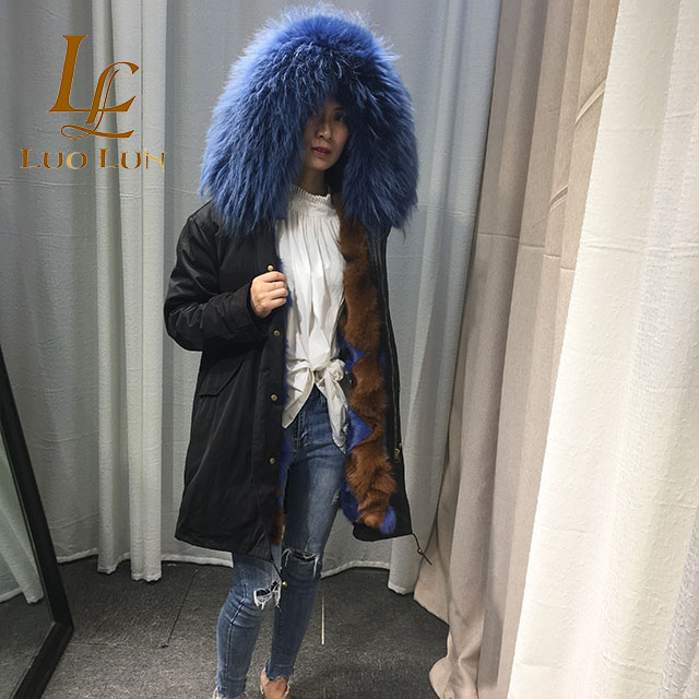 hot selling cheap fox fur  lining jeans parka with raccoon fur collar hot selling cheap fox fur  lining jeans parka with raccoon fur collar