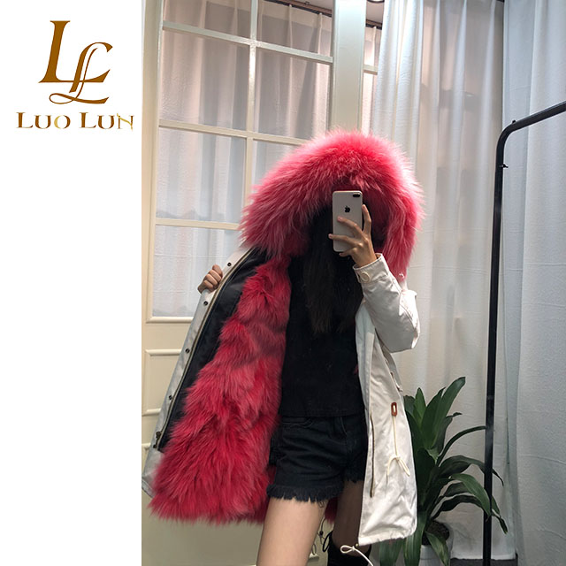 Chinese factory wholesale fur hooded parka jackets women fashion parka