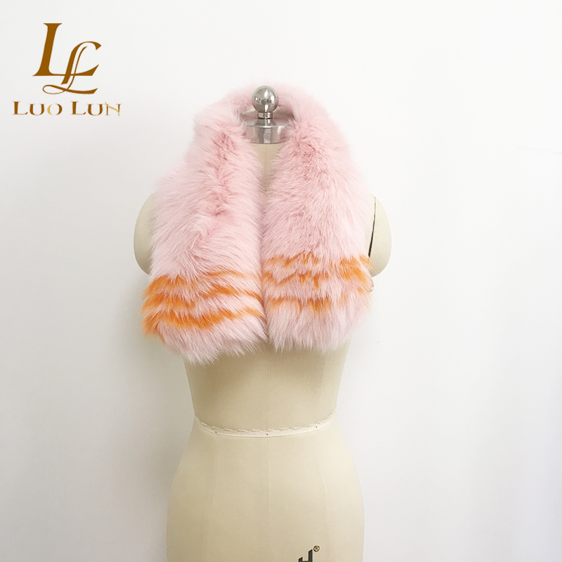 Sweet Pink girl women Fashion European Fox Fur racoon Fur Scarf